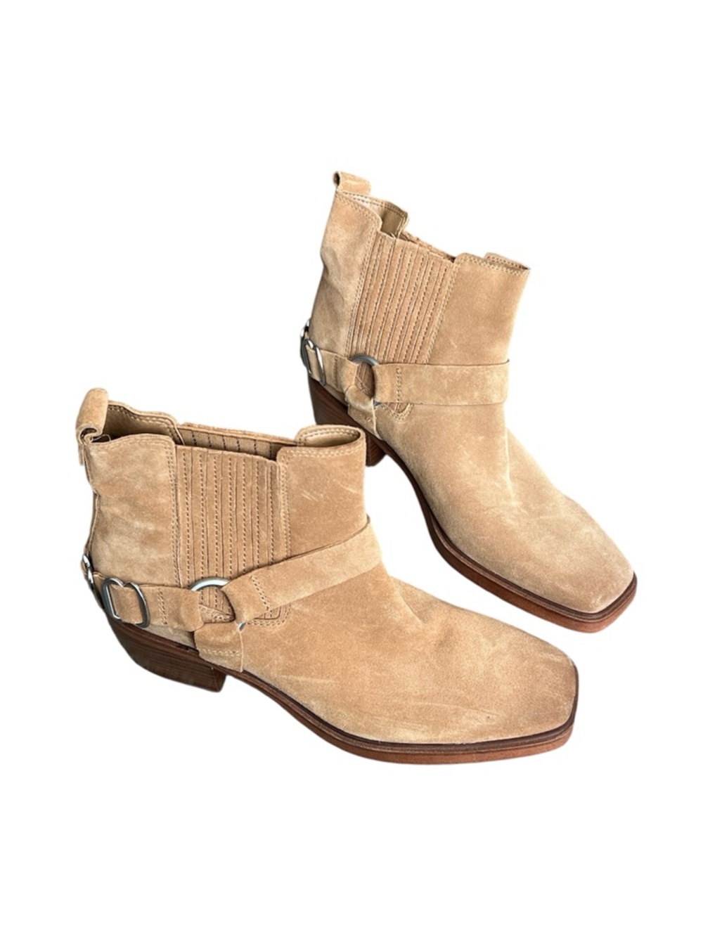 Sam Edelman Bellamie Camel Tan Suede Booties size 8